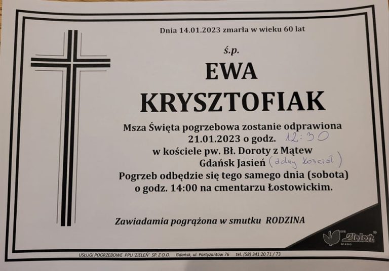 Zmarła Ewa Krysztofiak
