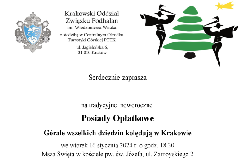Zaproszenie na Posiady Opłatkowe w Krakowie