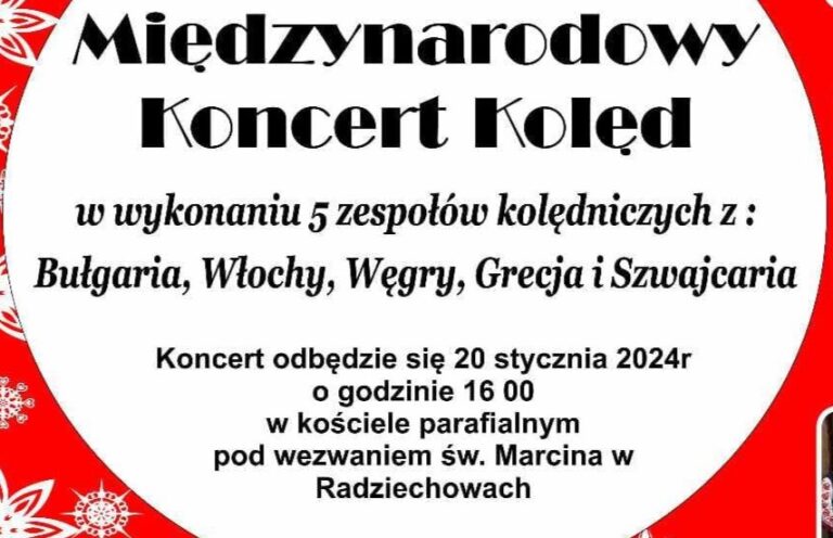 Zaproszenie na Międzynarodowy Koncert Kolęd w Radziechowach