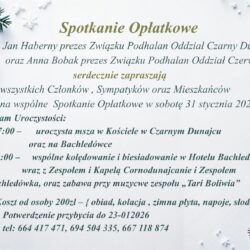 Spotkanie Opłatkowe Związku Podhalan w Czarnym Dunajcu